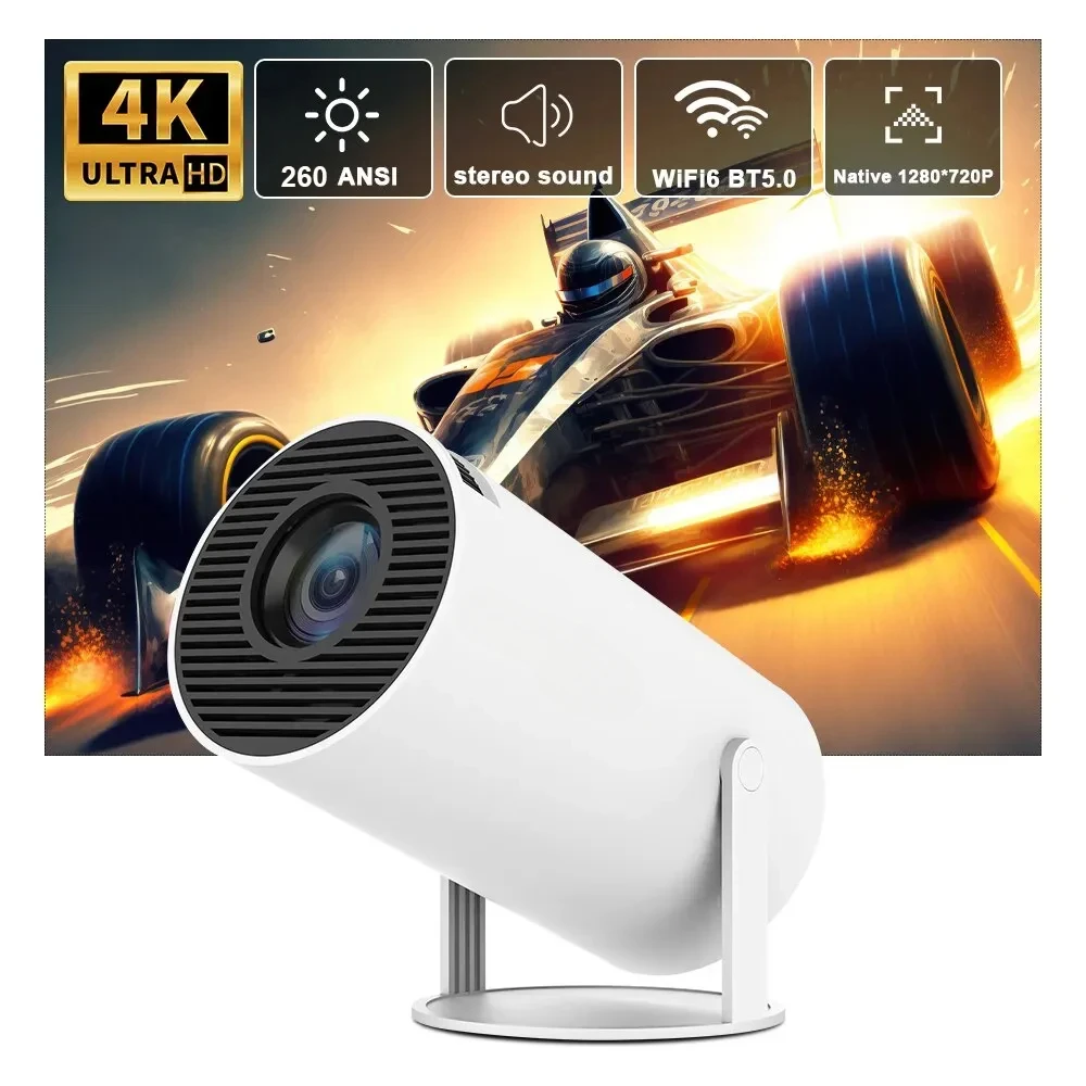 Projector HY300 Pro 4K Android 11 Projector 4K 1280*720P Wifi6 260 ANSI AllwinnerH713 BT5.0 Home Cinema Outdoor Portable Project